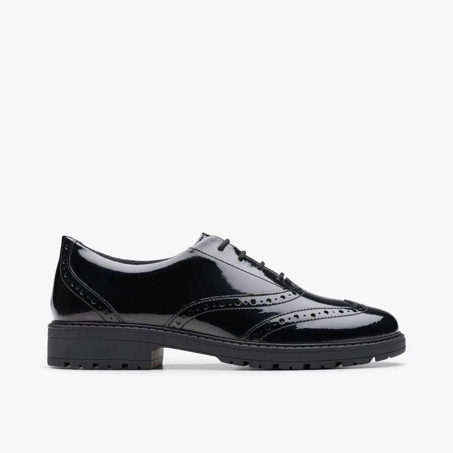 loxham brogue youth - Μαύρο Πατέντ