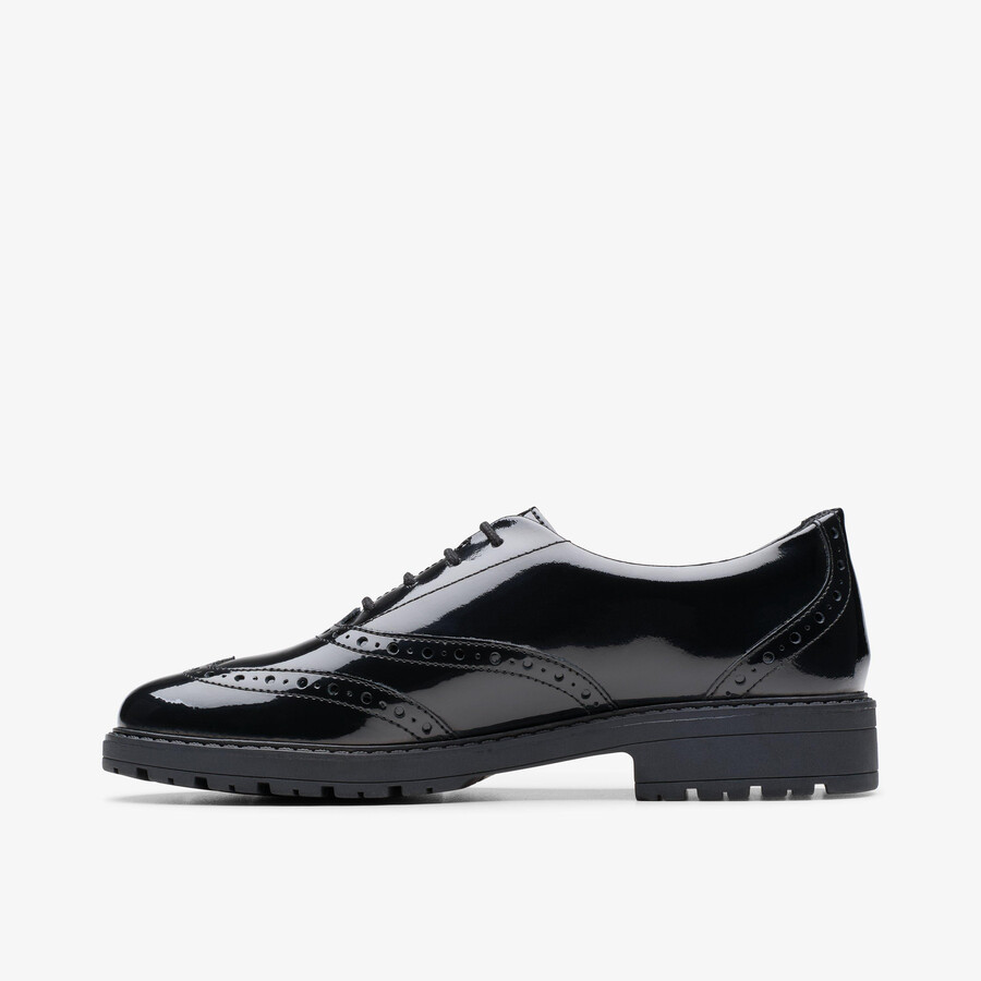 loxham brogue youth - Μαύρο Πατέντ