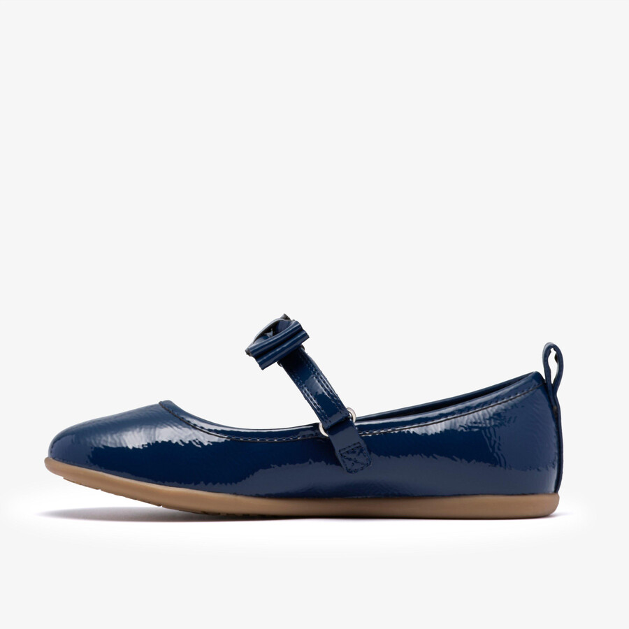 charm bow kid - navy patent