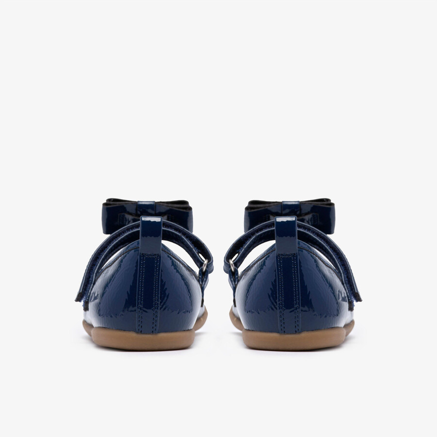 charm bow kid - navy patent