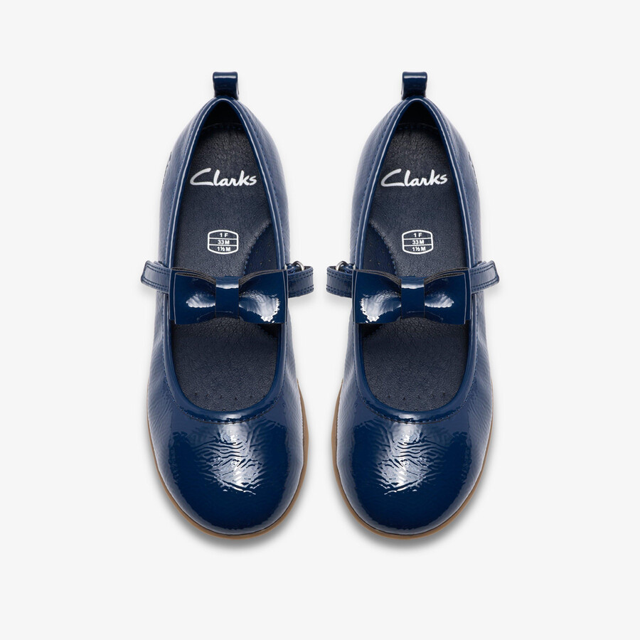 charm bow kid - navy patent