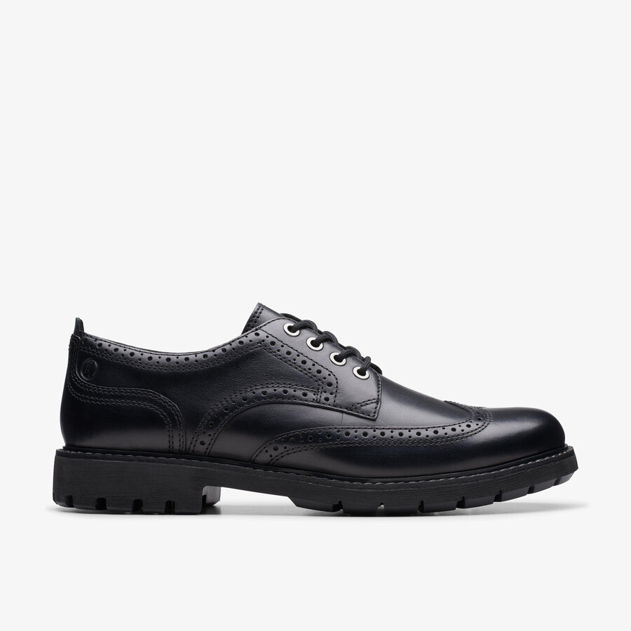 batcombe far brogue - Μαύρο Δέρμα