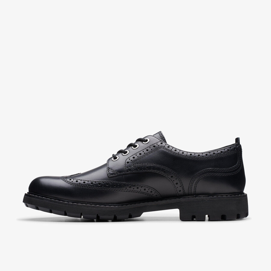batcombe far brogue - Μαύρο Δέρμα