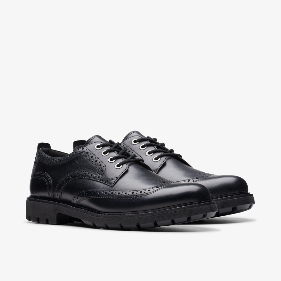 batcombe far brogue - Μαύρο Δέρμα