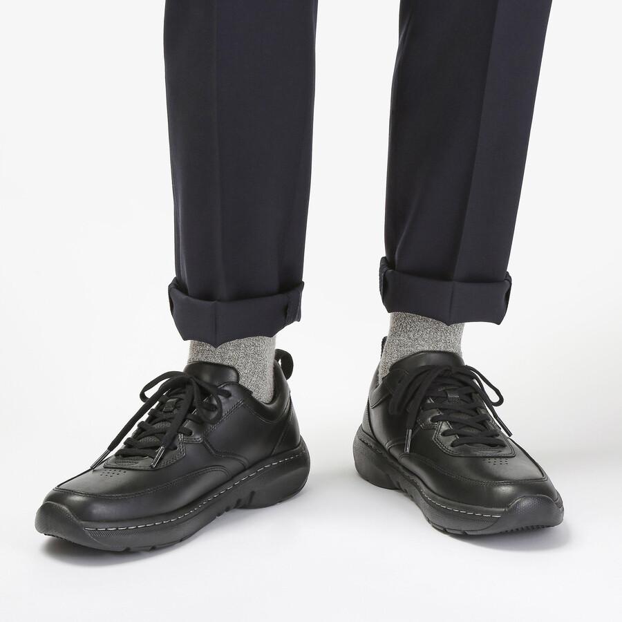 clarks pro lace - Μαύρο Δέρμα