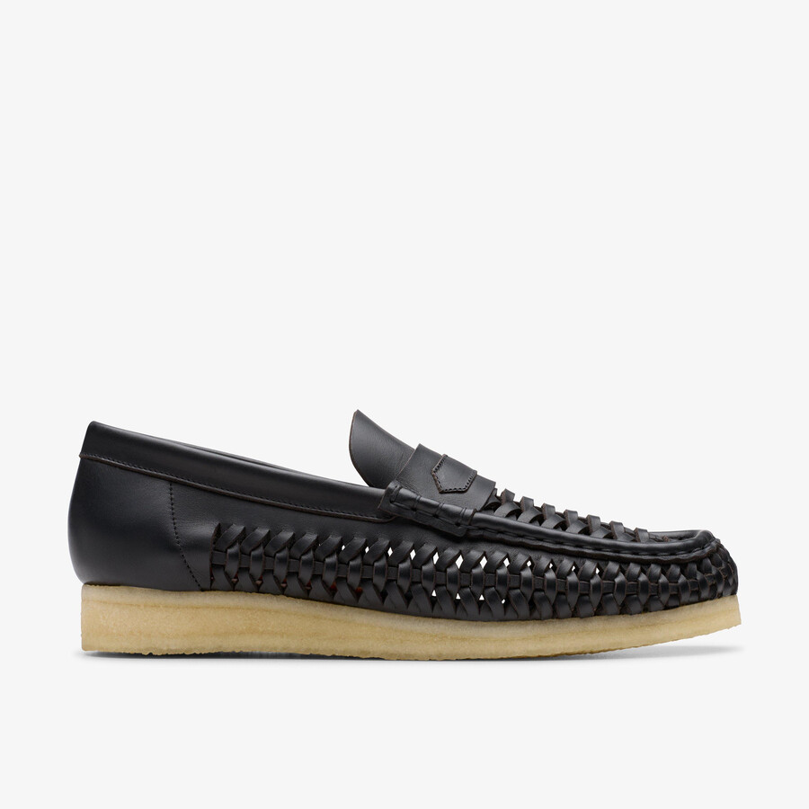 wallabee penny weave - Μαύρο Δέρμα