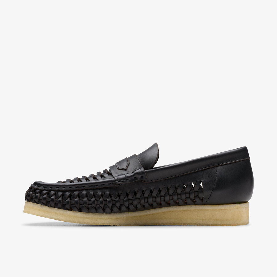 wallabee penny weave - Μαύρο Δέρμα