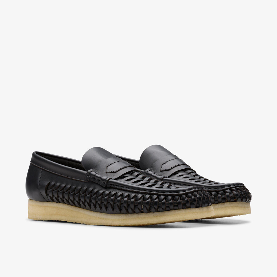 wallabee penny weave - Μαύρο Δέρμα