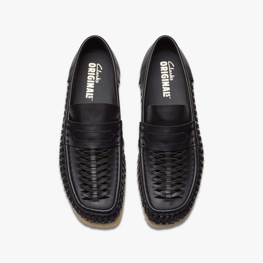 wallabee penny weave - Μαύρο Δέρμα