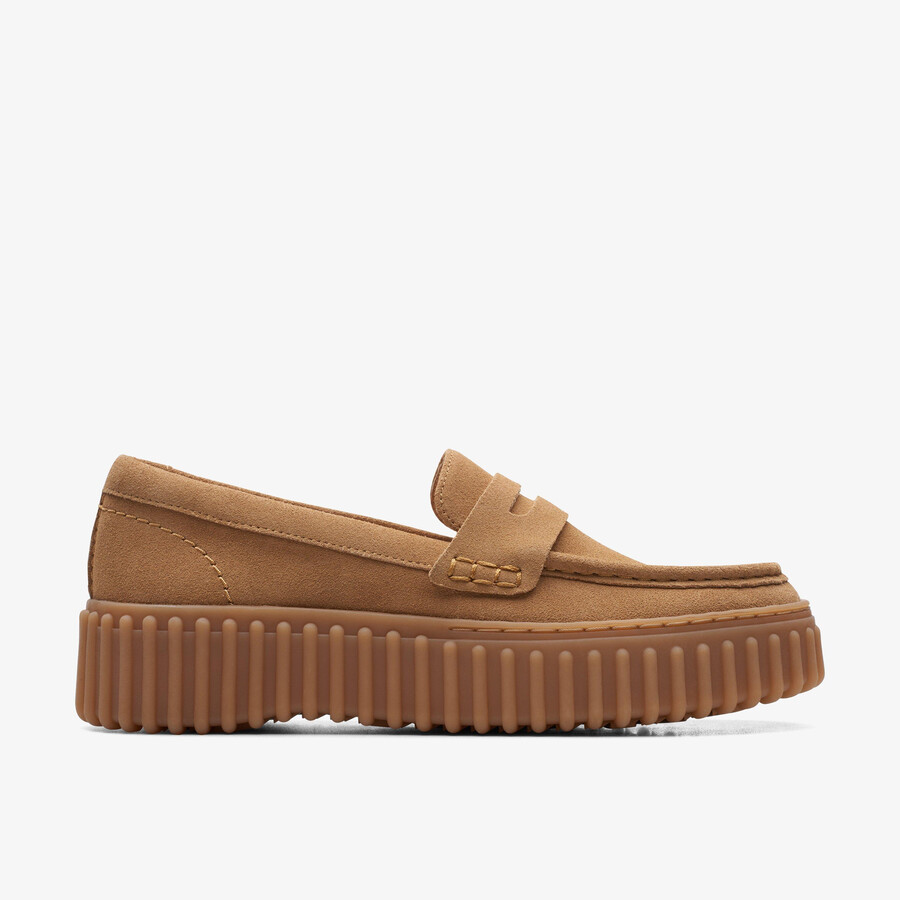 torhill penny loafer - light tan suede
