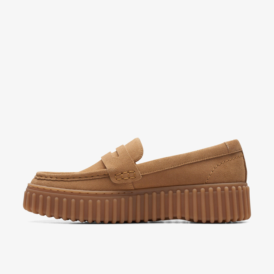 torhill penny loafer - light tan suede
