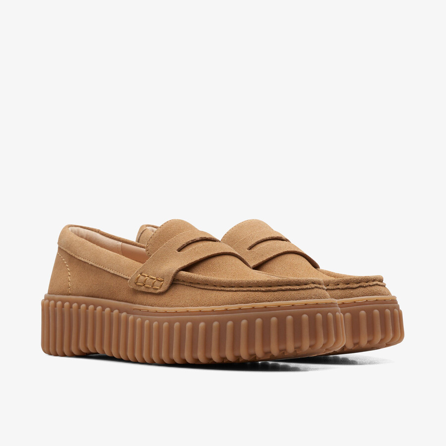 torhill penny loafer - light tan suede